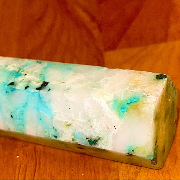 Obelisk Chrysocolla in Quartz w/ Azurite, Phoenix Towers - Picture 13 of 15